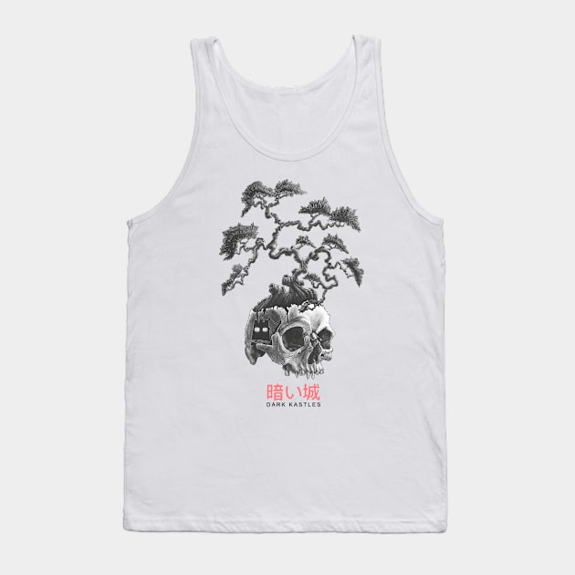 White Skull Bonsai Tree Tank Top by Dark Kastles